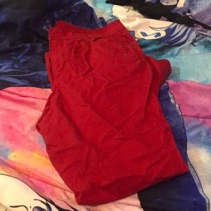 Red skinny jeans